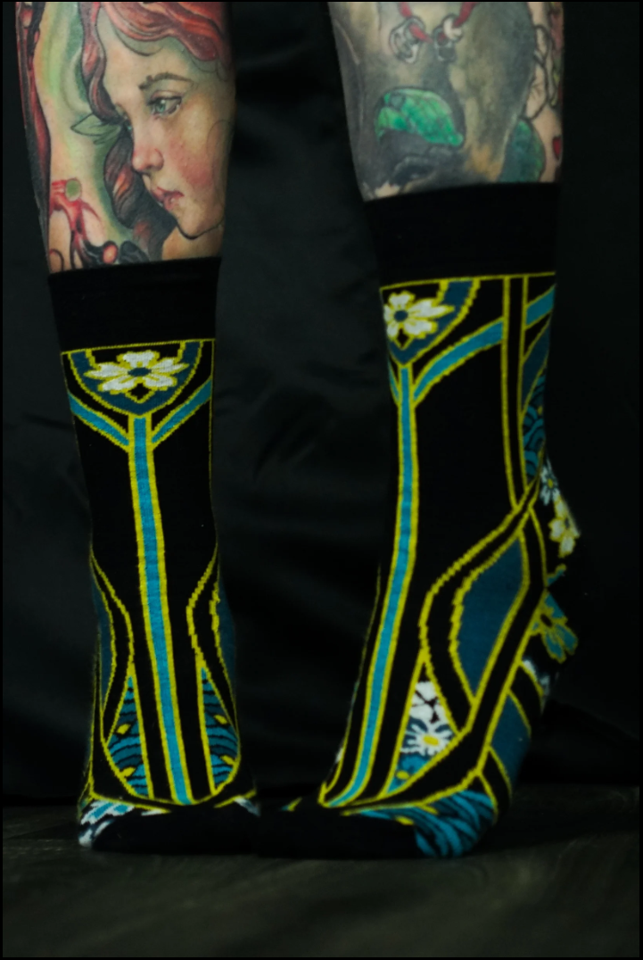 Horigamomo - Chaussettes Tattoo Club - Maude Miel - Blackwork tattoo